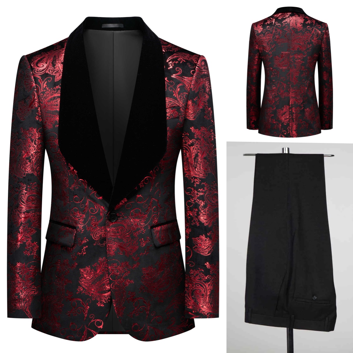 Real Picture Men Suit Jacquard - Men'S Grooming Spot 评论和价格