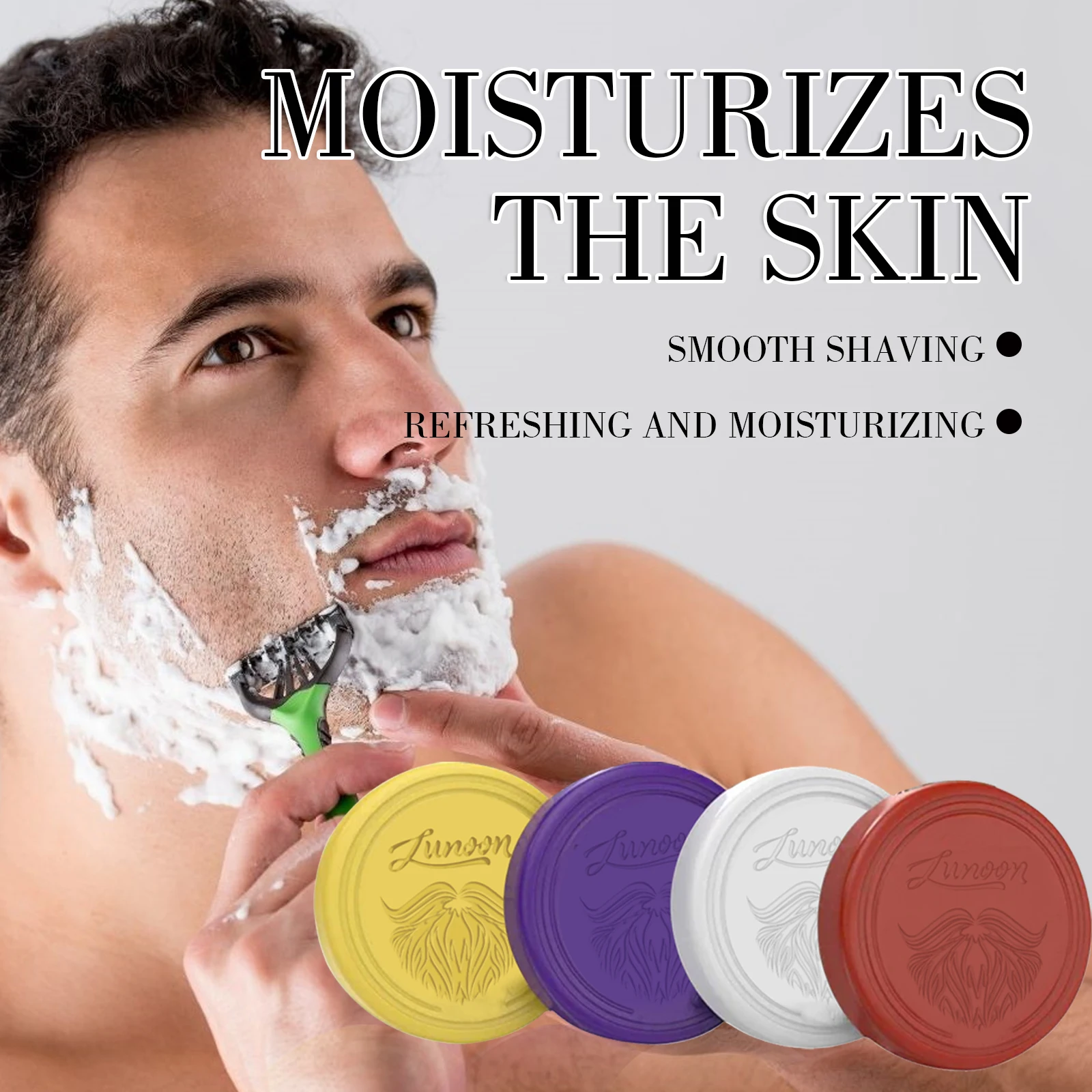 4/1pcs Mens Beard Shaving Soap - Men'S Beard Grooming 评论和价格