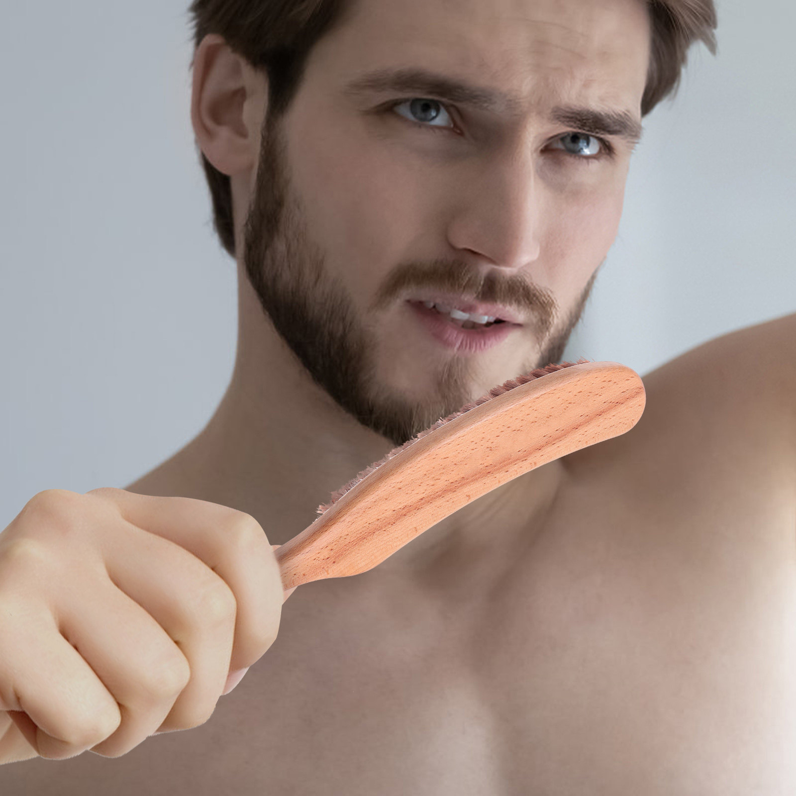 1Pcs Premium Nylon Beard Brush - Men'S Beard Grooming 评论和价格