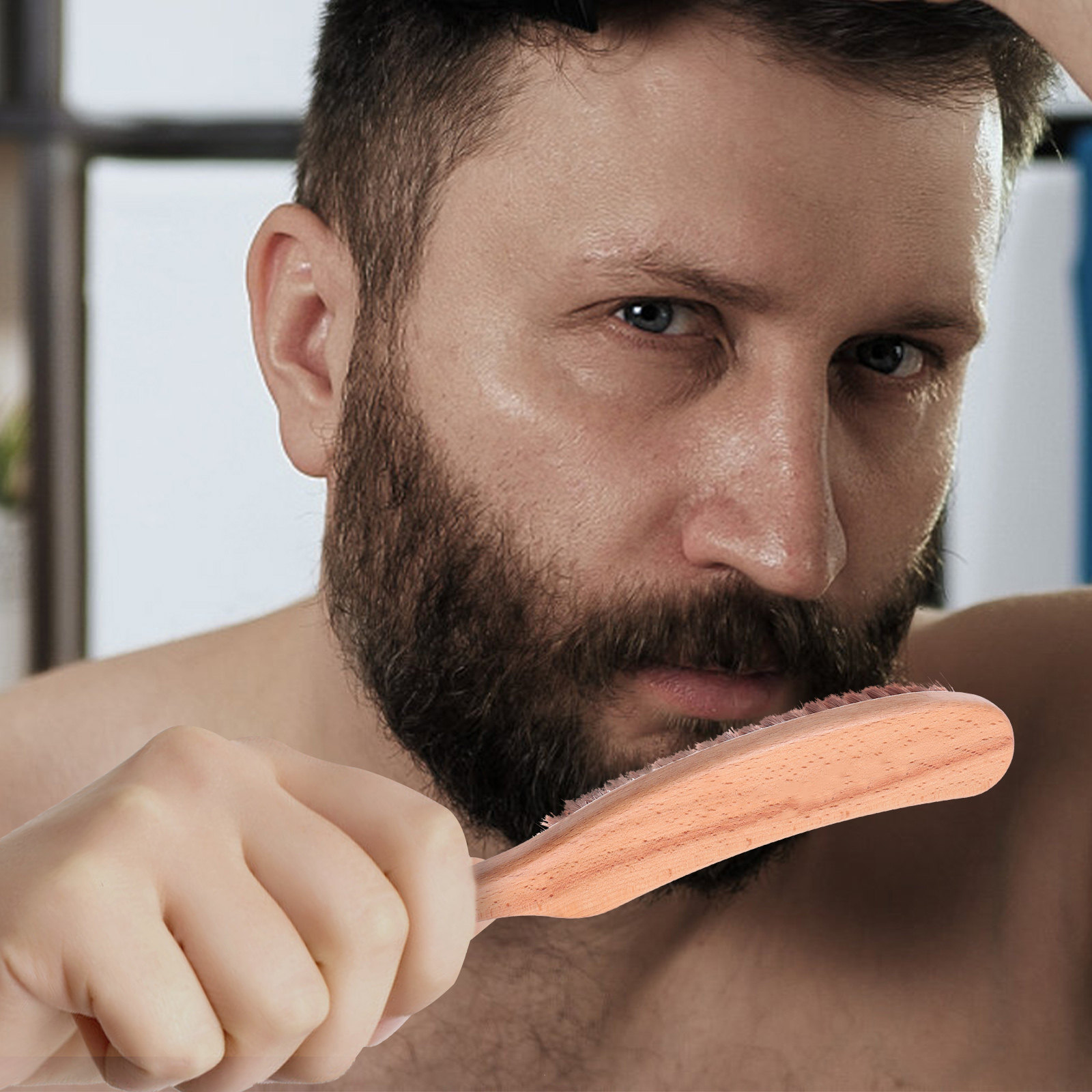 1Pcs Premium Nylon Beard Brush - Men'S Beard Grooming 评论和价格