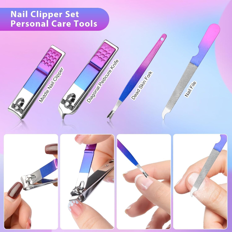 Manicure Set Nail Clippers Ped - Mens Grooming Kit Gift 评论和价格