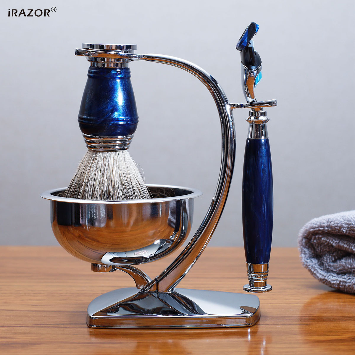 iRAZOR Royal Blue Luxury Men's - Mens Grooming Kit Gift 评论和价格